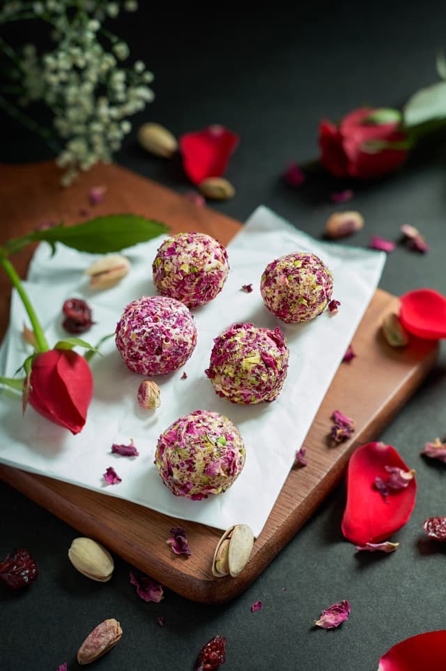 Rose Pistachio Cranberry Truffle